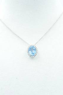 Necklace with blue topaz and diamonds