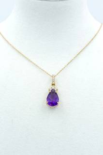 Necklace with amwthyst and diamonds