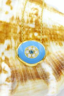 Pendant with diamonds in an ''evil eye'' composition