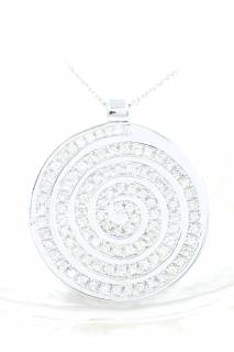 Pendant with diamonds in a spiral composition