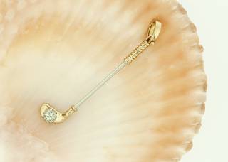 Pendant ''Golf club'' with diamonds